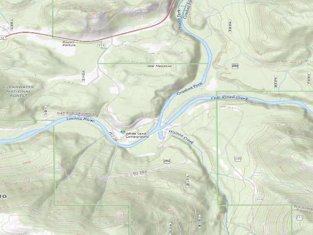 USGS topographic map of Pow111Rd-001