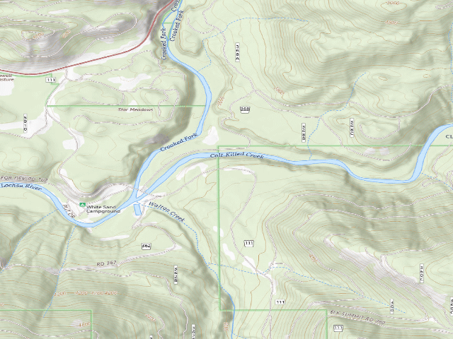 USGS topographic map of Pow111Rd-003