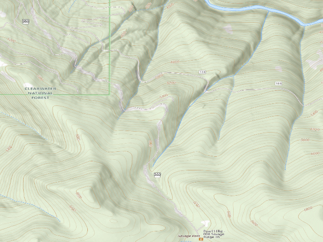 USGS topographic map of Pow111Rd-006