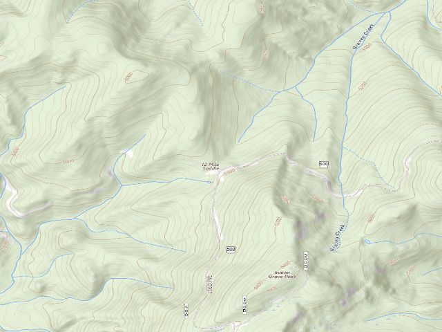 USGS topographic map of Pow500Rd-013B 12 Mile Saddle