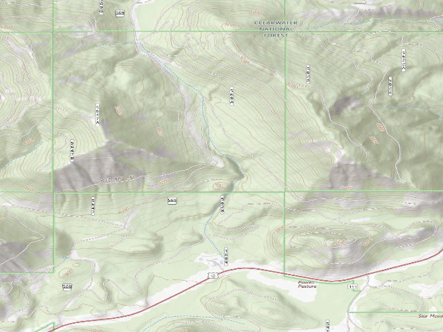 USGS topographic map of Pow569Rd-001