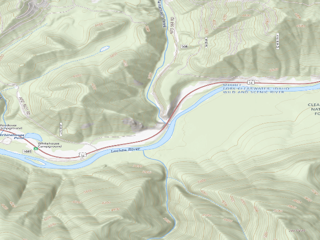 USGS topographic map of Pow586Rd-001