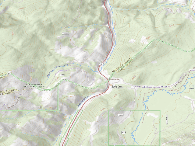 USGS topographic map of Pow595Rd-001