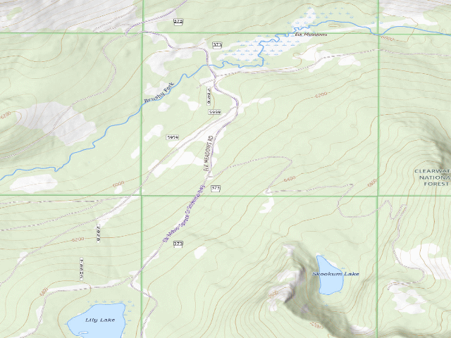 USGS topographic map of Pow7550Rd-001