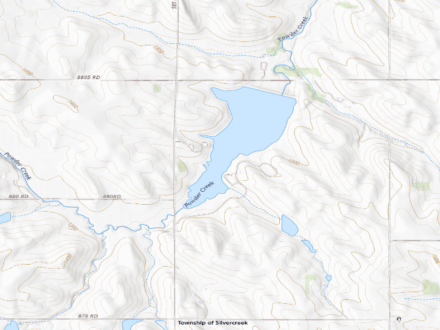 USGS topographic map of Powder Creek WMA