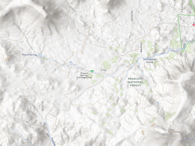 USGS topographic map of Powell Springs Campground