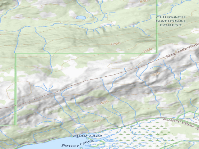 USGS topographic map of Power Creek Tr Shelter