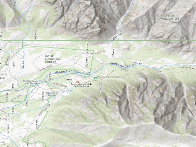 USGS topographic map of Power Plant Campground