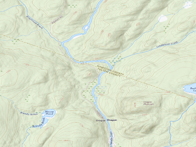 USGS topographic map of Powley Rd Roadside Campsite #4 (Ferris Lake Wild Forest)