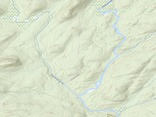 USGS topographic map of Powley Rd Roadside Campsite (Ferris Lake Wild Forest)