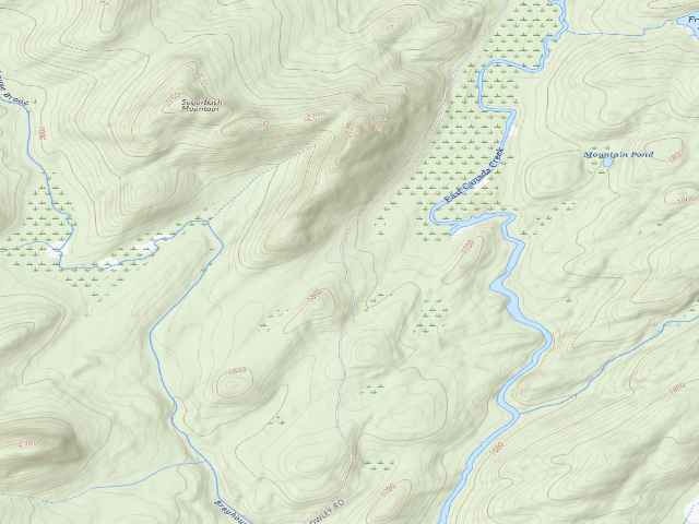 USGS topographic map of Powley Rd Roadside Campsite (Ferris Lake Wild Forest)
