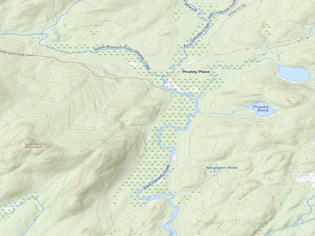 USGS topographic map of Powley Rd Roadside Campsite (Ferris Lake Wild Forest)