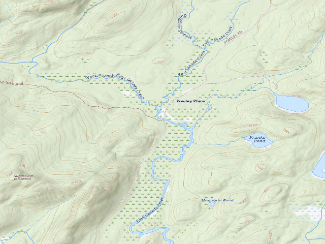 USGS topographic map of Powley Rd Roadside Campsite (Ferris Lake Wild Forest)
