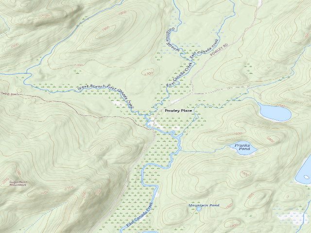USGS topographic map of Powley Rd Roadside Campsite (Ferris Lake Wild Forest)