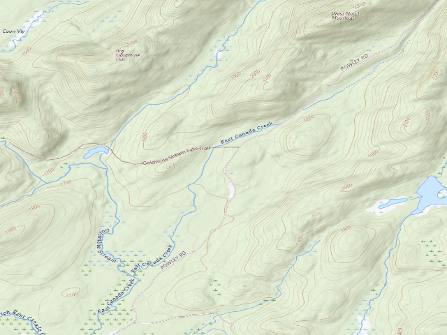 USGS topographic map of Powley Rd Roadside Campsite (Ferris Lake Wild Forest)