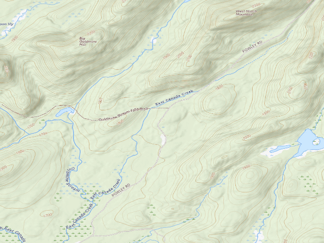 USGS topographic map of Powley Rd Roadside Campsite (Ferris Lake Wild Forest)