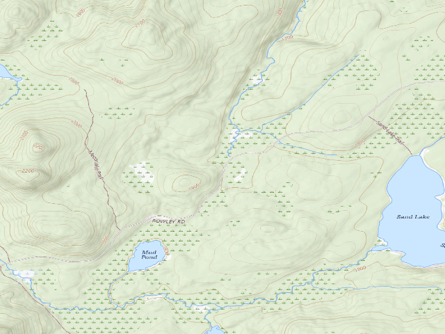 USGS topographic map of Powley Rd Roadside Campsite (Ferris Lake Wild Forest)