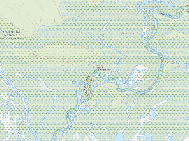 USGS topographic map of Prairie Island Camping Area