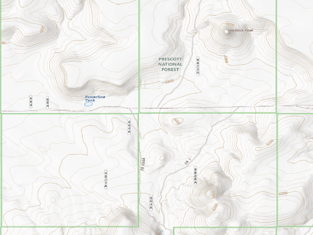 USGS topographic map of Prescott National Forest
