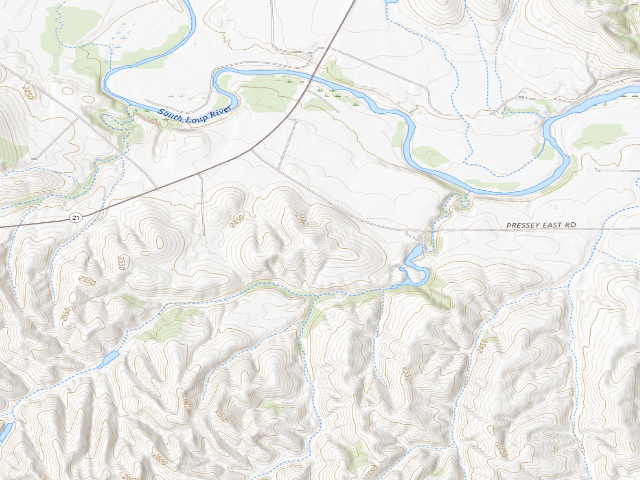 USGS topographic map of Pressey WMA