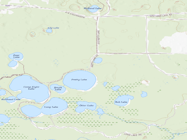 USGS topographic map of Pretty Lake State Forest Campground