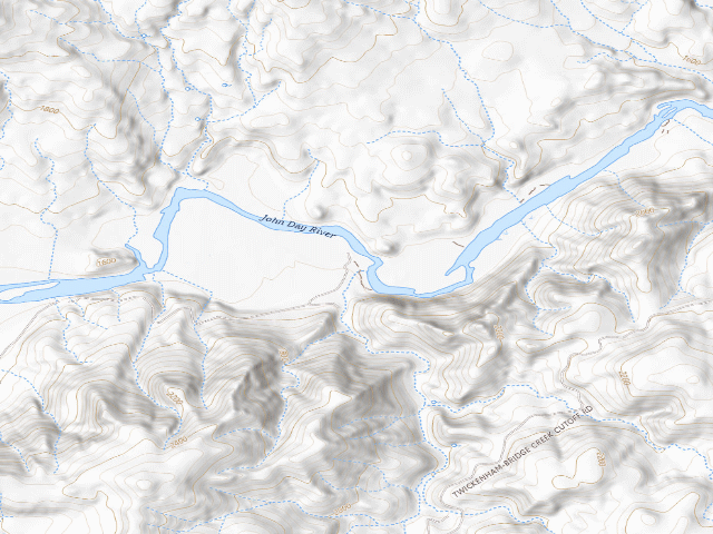 USGS topographic map of Priest Hole BLM Recreation Site