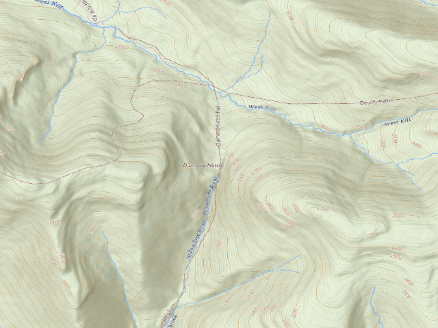 USGS topographic map of Primitive Campsite [DEC #16154] (Hunter-West Kill Wilderness)