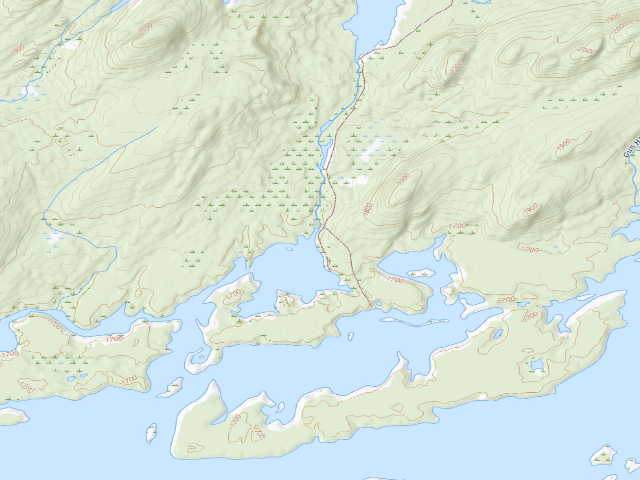 USGS topographic map of Primitive Campsite (Five Ponds Wilderness)