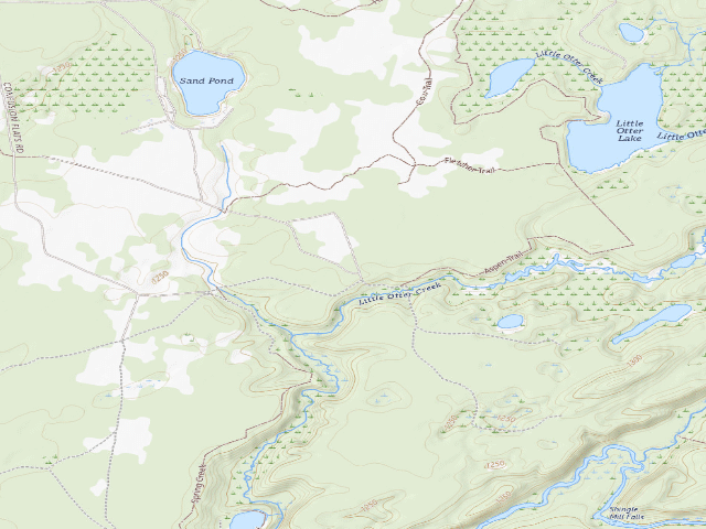USGS topographic map of Primitive Tent Site (Independence River Wild Forest)