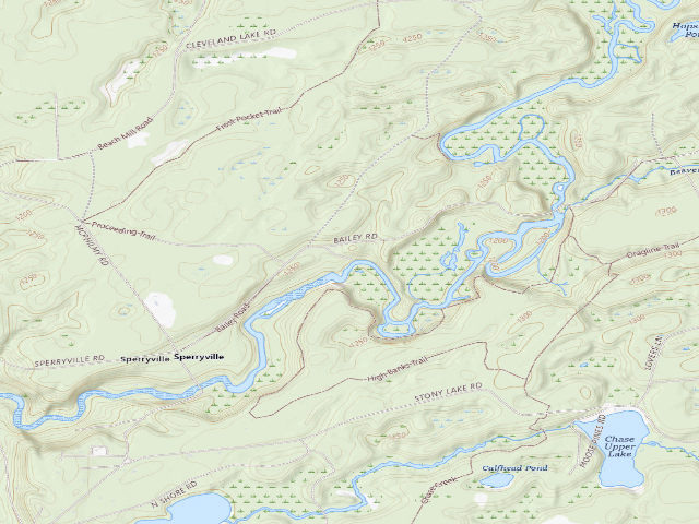 USGS topographic map of Primitive Tent Site (Independence River Wild Forest)