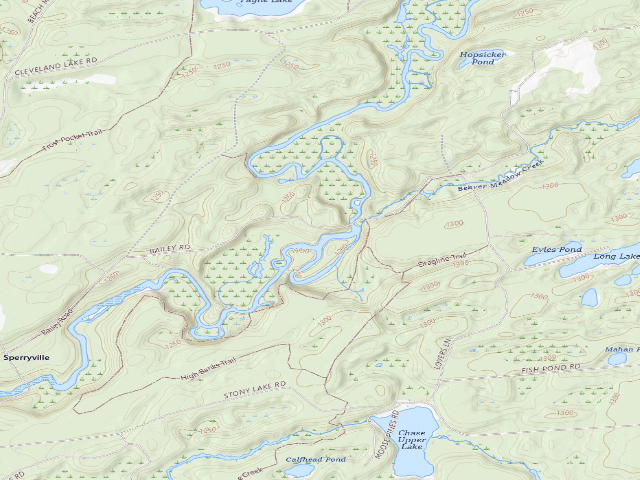 USGS topographic map of Primitive Tent Site (Independence River Wild Forest)