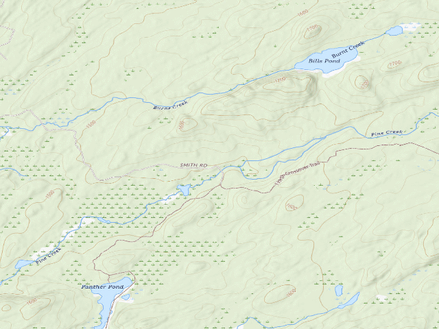 USGS topographic map of Primitive Tent Site (Independence River Wild Forest)