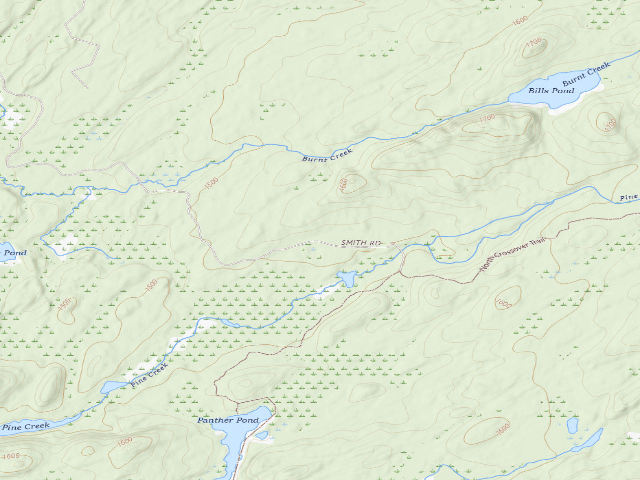 USGS topographic map of Primitive Tent Site (Independence River Wild Forest)