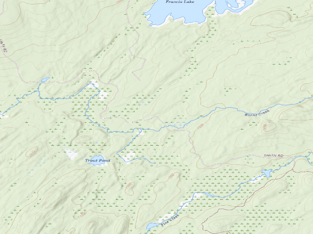 USGS topographic map of Primitive Tent Site (Independence River Wild Forest)