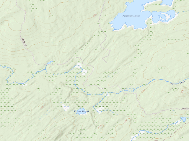 USGS topographic map of Primitive Tent Site (Independence River Wild Forest)