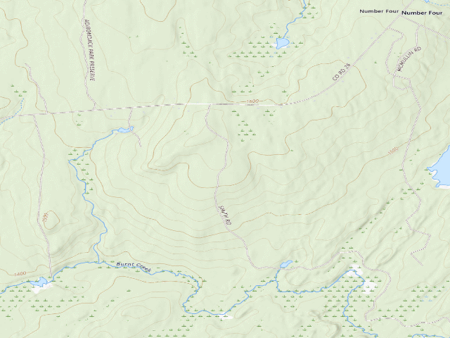 USGS topographic map of Primitive Tent Site (Independence River Wild Forest)