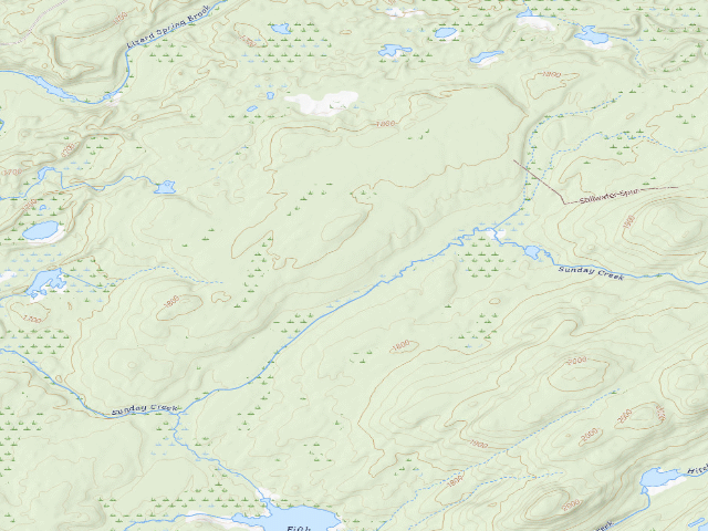USGS topographic map of Primitive Tent Site (Independence River Wild Forest)