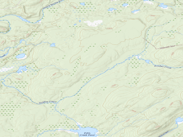 USGS topographic map of Primitive Tent Site (Independence River Wild Forest)
