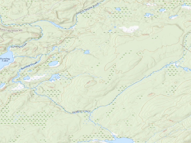 USGS topographic map of Primitive Tent Site (Independence River Wild Forest)