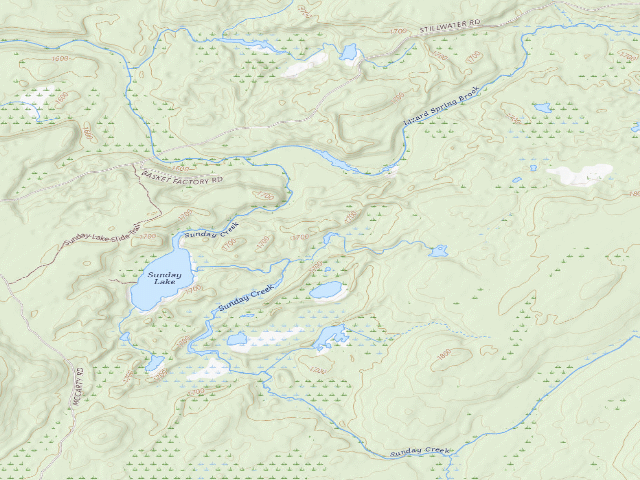 USGS topographic map of Primitive Tent Site (Independence River Wild Forest)