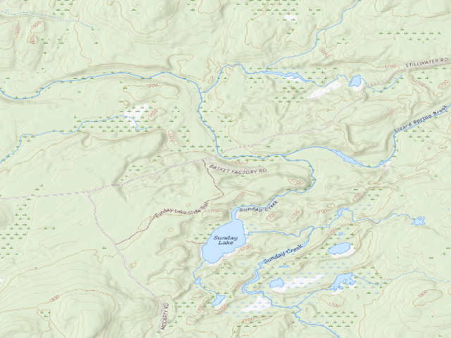 USGS topographic map of Primitive Tent Site (Independence River Wild Forest)