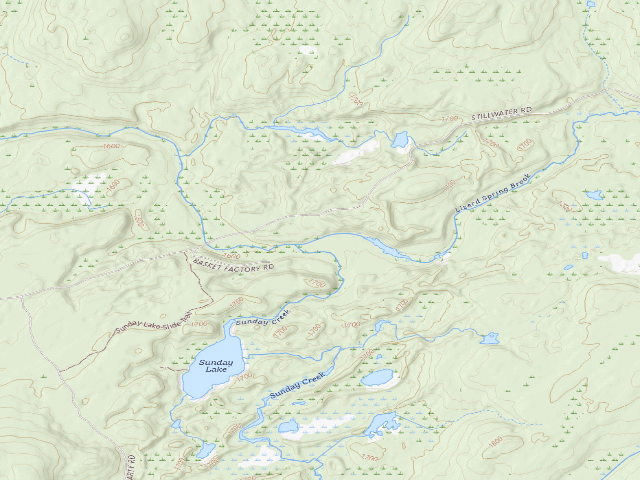 USGS topographic map of Primitive Tent Site (Independence River Wild Forest)