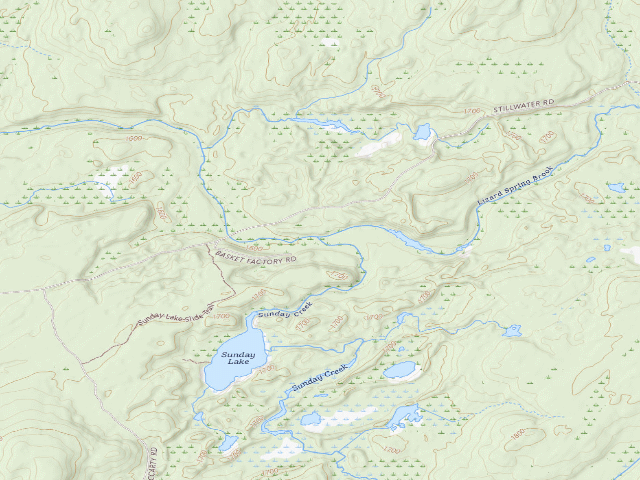 USGS topographic map of Primitive Tent Site (Independence River Wild Forest)