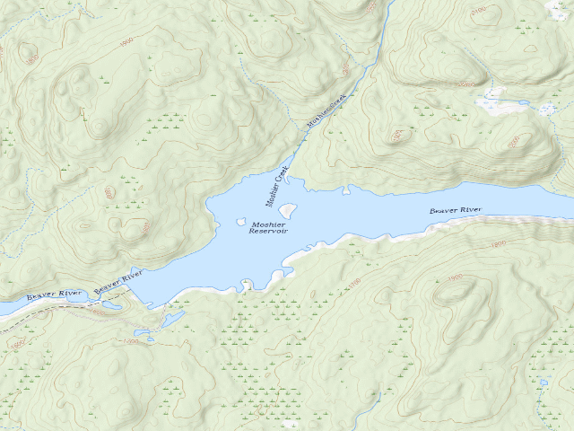USGS topographic map of Primitive Tent Site (Independence River Wild Forest)