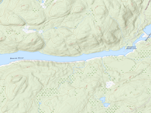 USGS topographic map of Primitive Tent Site (Independence River Wild Forest)