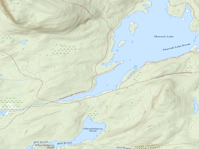 USGS topographic map of Primitive Tent Site (Pharaoh Lake Wilderness)