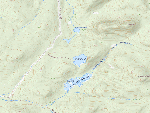 USGS topographic map of Primitive Tent Site (Pharaoh Lake Wilderness)