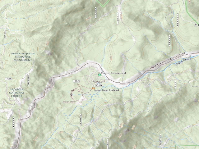 USGS topographic map of Princess Campground