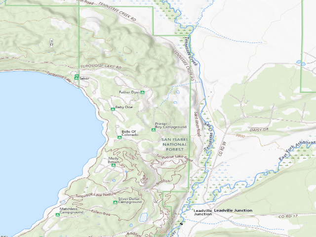 USGS topographic map of Printer Boy Campground