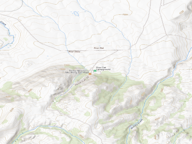 USGS topographic map of Prior Flat Campground